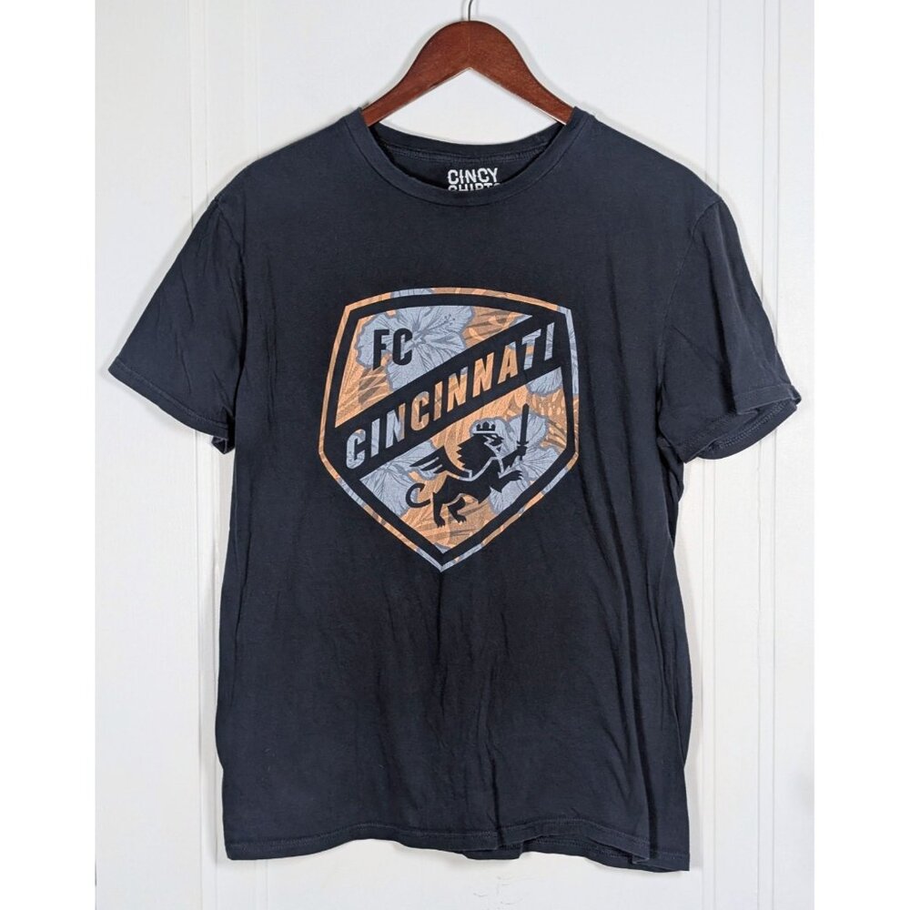 FC Cincinnati Cincy Shirts MLS Soccer T-Shirt Navy Blue Mens Large Tee Hawaiian